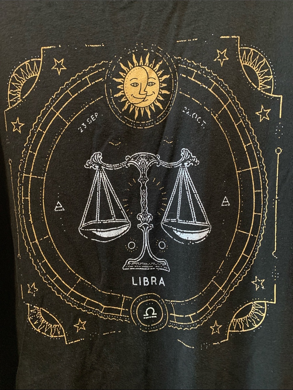 Libra Graphic Tee - Black Zodiac Shirt